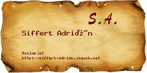 Siffert Adrián névjegykártya